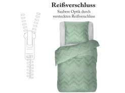 Bestlivings Bettwäsche Renforce 80 x 80 cm & 135 x 200 cm ZickZack Mint