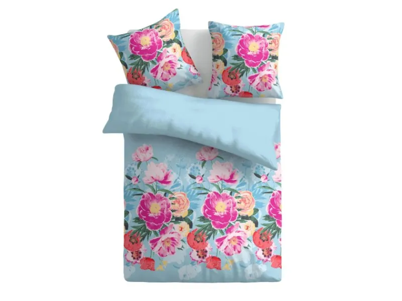 Online Bestlivings Bettwäsche Satin 80 x 80 cm & 135 x 200 cm Frühjahresblumen Blau