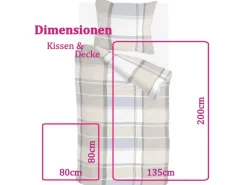 Best Bestlivings Bettwäsche-Set 135 x 200 cm Big Squares Zand