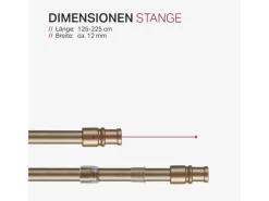 Bestlivings Cafehausstangen Matt Gold 125 bis 225 cm