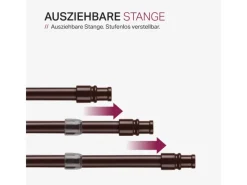 Hot Bestlivings Cafehausstangen Braun 75 bis 125 cm & Klemmträger