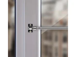 Bestlivings Cafehausstangen Glänzend Silber 75 bis 125 cm & Klemmträger