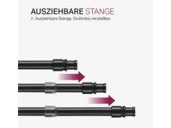 Best Bestlivings Cafehausstangen Schwarz 125 bis 225 cm & Klemmträger