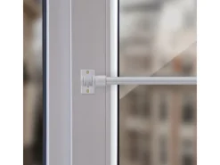 Bestlivings Cafehausstangen Weiß 125 bis 225 cm & Klemmträger