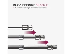 Discount Bestlivings Cafehausstangen Glänzend Silber 125 bis 225 cm & Klemmträger