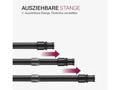 Bestlivings Cafehausstangen Schwarz 75 bis 125 cm & Klemmträger