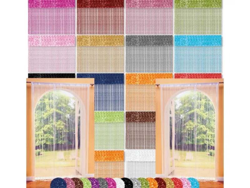 Bestlivings 2er Pack Fadenvorhang Fadengardine Gardine Vorhang 140 cm x 240 cm Gold