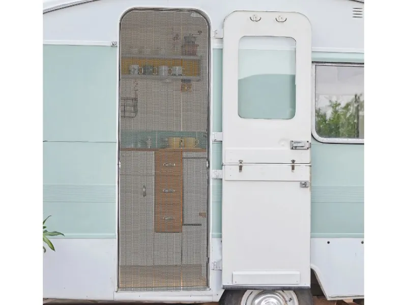 Hot Bestlivings Fadengardine Vorhang für Wohnwagen Anthrazit Plus Gardinenstange 56 cm x 185 cm