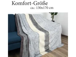 Sale Bestlivings Flanell Kuscheldecke Soft Touch 130 x 170 Bella Casa Hellgrau Ranke