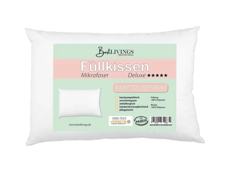Bestlivings Füllkissen Mikrofaserbezug Inlett mit Polyesterfüllung 30 x 50 cm