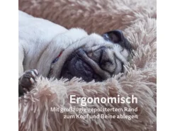 Best Bestlivings Haustierbett Fluffy Ø100cm Hundekissen Öko-Tex Hundebett Katzenbett Beige