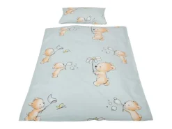 Bestlivings Kinder Bettwäsche 100 x 135 cm & 40 x 60 cm - Bärchen Blau