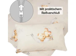 Outlet Bestlivings Kinder Bettwäsche 100 x 135 cm & 40 x 60 cm - Bärchen Beige