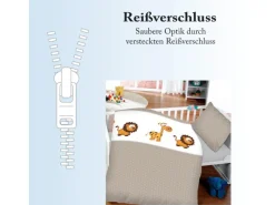 Clearance Bestlivings Kinder Bettwäsche 100 x 135 cm & 40 x 60 cm - Löwe & Giraffe
