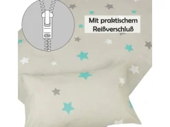Discount Bestlivings Kinder Bettwäsche 100 x 135 cm & 40 x 60 cm - Sterne Grau