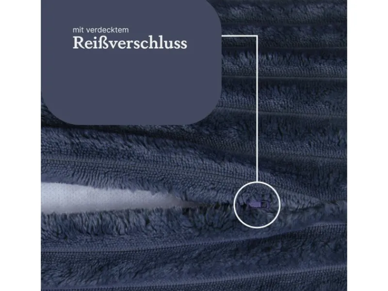 Bestlivings Kissenhülle Kordoptik 40 x 40 cm Mitternachtsblau