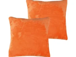 New Bestlivings Kissenhülle Kuschel Kissenbezug mit Reißverschluss 50 x 50 cm 2er Pack Orange