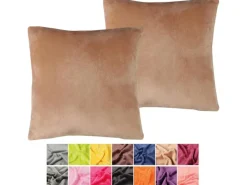 Outlet Bestlivings Kissenhülle Kuschel Kissenbezug mit Reißverschluss 60 x 60 cm Champagner