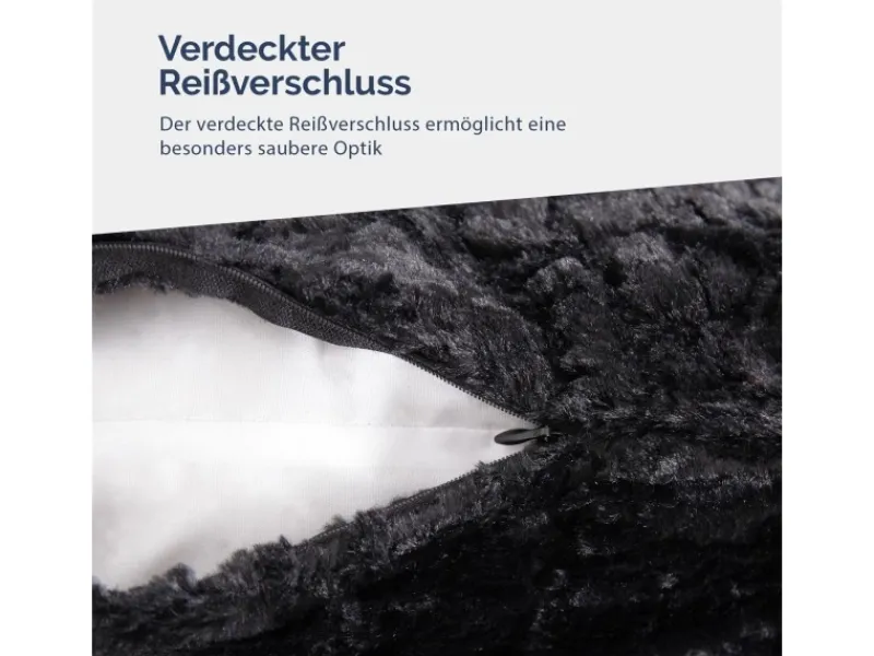 Discount Bestlivings Kissenhülle Rose Kuschel 40 x 40 cm Schwarz