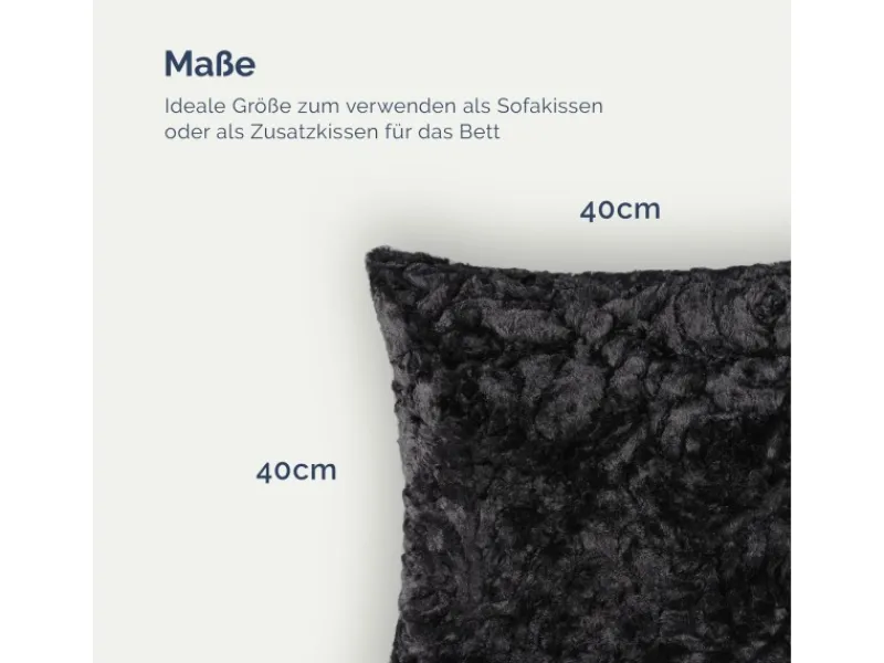 Discount Bestlivings Kissenhülle Rose Kuschel 40 x 40 cm Schwarz