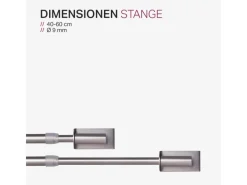 Bestlivings Klemmstange Spannvitrage Twist 40 bis 60 cm Silber