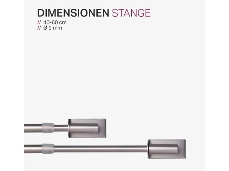 Bestlivings Klemmstange Spannvitrage Twist 40 bis 60 cm Silber