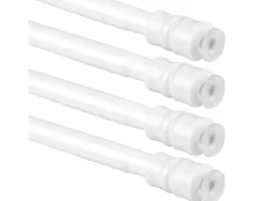Bestlivings Klemmstangen mit Schraubtechnik Weiß 100 bis 140 cm 4er Pack