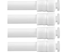 Bestlivings Klemmstangen mit Schraubtechnik Weiß 100 bis 140 cm 4er Pack