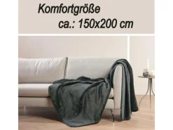 Bestlivings Kuscheldecke Teddy Fleece Sherpa Flanell 150 x 200 cm Schwarz