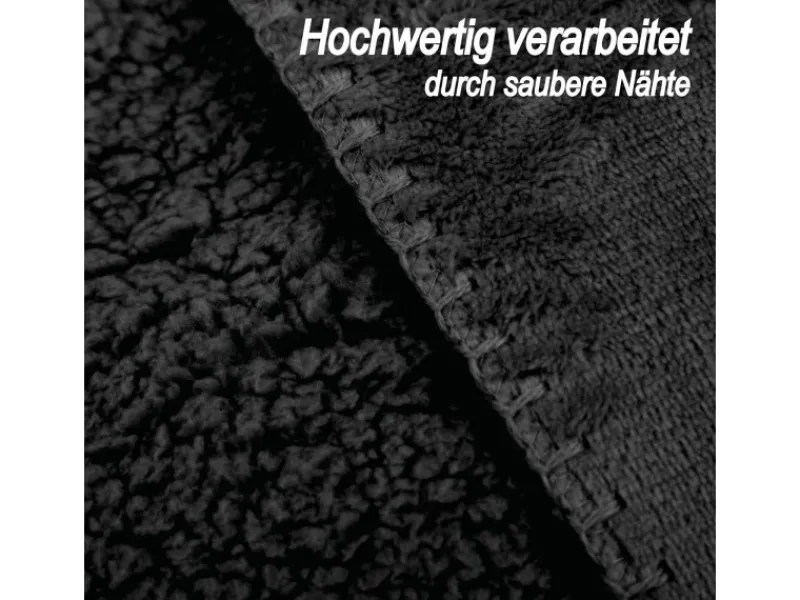 Bestlivings Kuscheldecke Teddy Fleece Sherpa Flanell 150 x 200 cm Schwarz