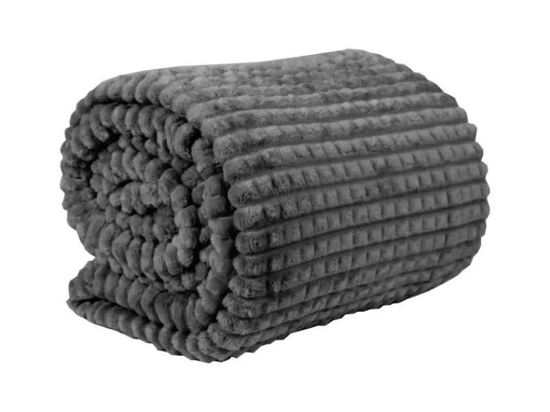 Bestlivings Kuscheldecke-Kissen Set Jacquard-Flannel Anthrazit 180 x 220 cm