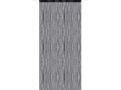 Outlet Bestlivings Metall Optik Fadenvorhang Trennvorhang Gardine Stangendurchzug ca. 90 cm x 250 cm Schwarz