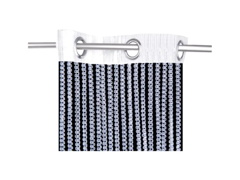 Discount Bestlivings Metallic Fadenvorhang Trennvorhang Gardine 140 cm x 250 cm Weiß Ösen