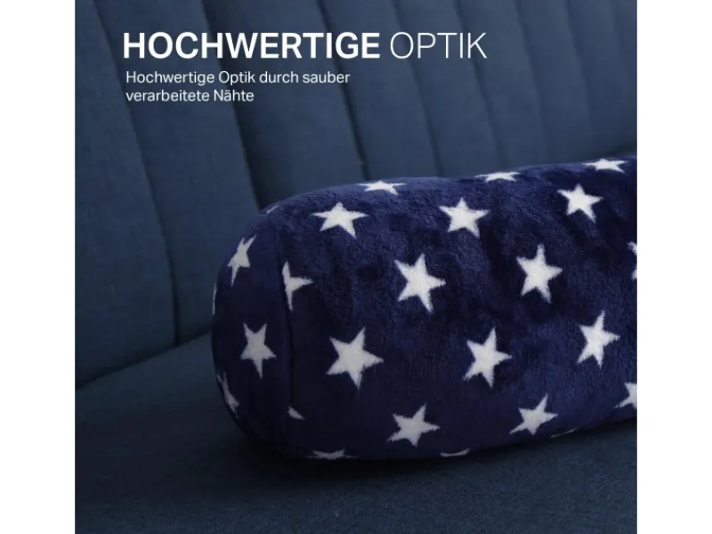 Bestlivings Nackenrolle Blau Sterne 16 x 30 cm Mehrfarbig