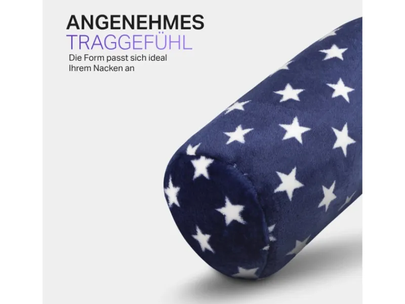 Bestlivings Nackenrolle Blau Sterne 16 x 30 cm Mehrfarbig