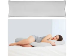 Discount Bestlivings Seitenschläfer Kissenhülle 40 x 120 cm Inklusive Füllkissen Hellgrau