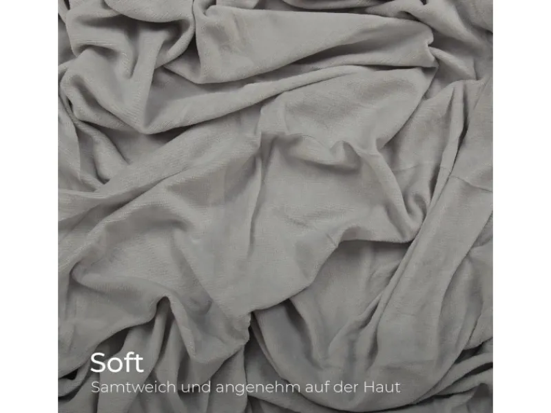 Bestlivings Spannbettlaken Cashmere Touch - 100 x 200 cm Silber