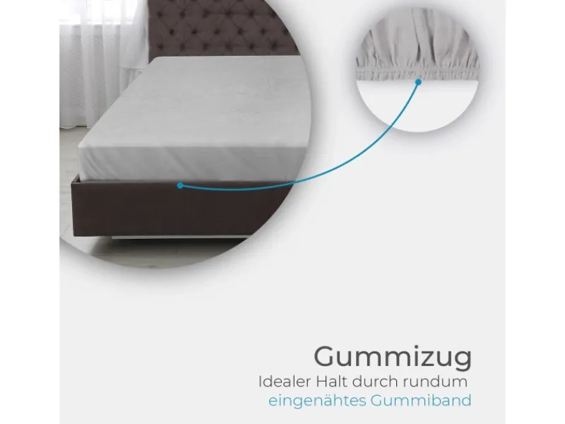 Bestlivings Spannbettlaken Cashmere Touch - 100 x 200 cm Silber