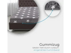 New Bestlivings Spannbettlaken Cashmere Touch - 100 x 200 cm Anthrazit Sterne
