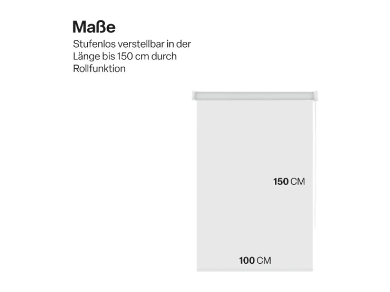 Bestlivings Thermorollo Verdunkelungsrollo mit Klemmträger 100 x 150 cm Weiß