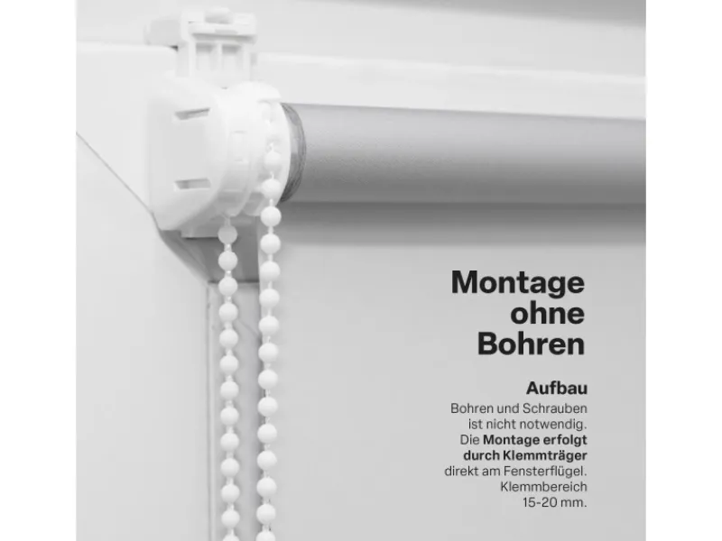 Bestlivings Thermorollo Verdunkelungsrollo mit Klemmträger 100 x 150 cm Weiß