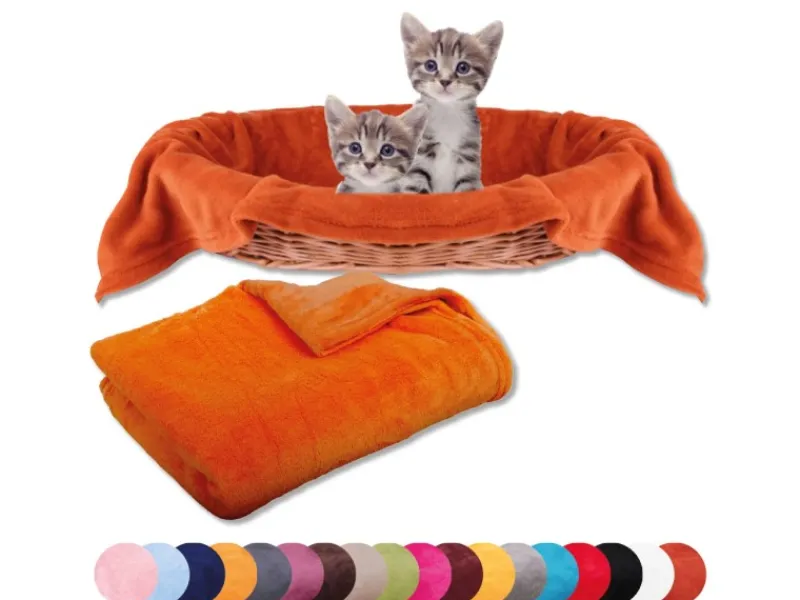 Bestlivings Tierdecke Katzendecke Mikrofaser 80 x 120 cm Terracotta
