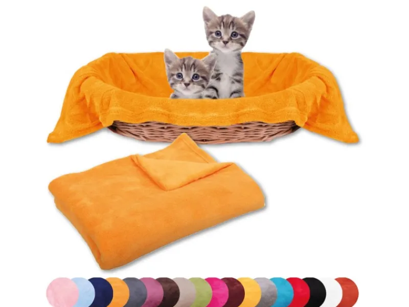 Bestlivings Tierdecke Katzendecke Mikrofaser 90 x 140 cm Maisgelb