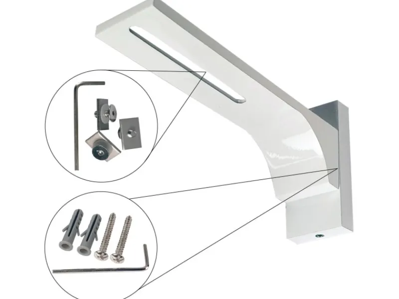 Bestlivings Vorhangschiene 420 cm Aluminium inkl. Wandträger Weiß 3 Lauf / 2 x 120 cm & 2 x 90 cm