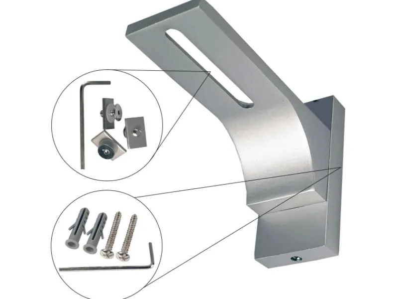 Bestlivings Vorhangschiene Aluminium inkl. Wandträger Silber 1 Lauf 120 cm