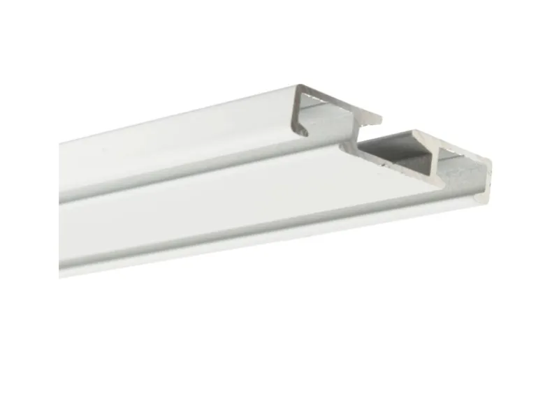 Bestlivings Vorhangschiene 420 cm Aluminium Weiß 2 Lauf / 2 x 120 cm & 2 x 90 cm