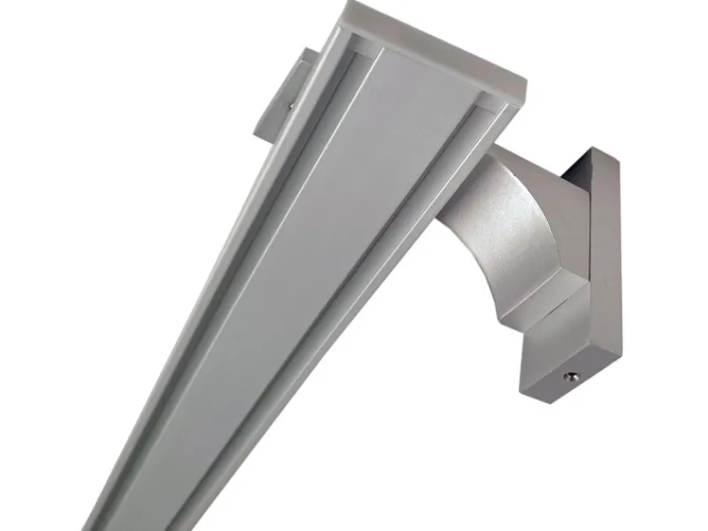 New Bestlivings Vorhangschiene 240 cm Aluminium inkl. Wandträger Silber 2 Lauf / 2 x 120 cm