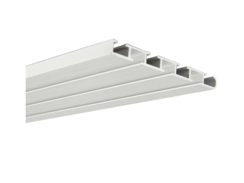 Bestlivings Vorhangschiene 360 cm Aluminium Weiß 3 Lauf / 3 x 120 cm