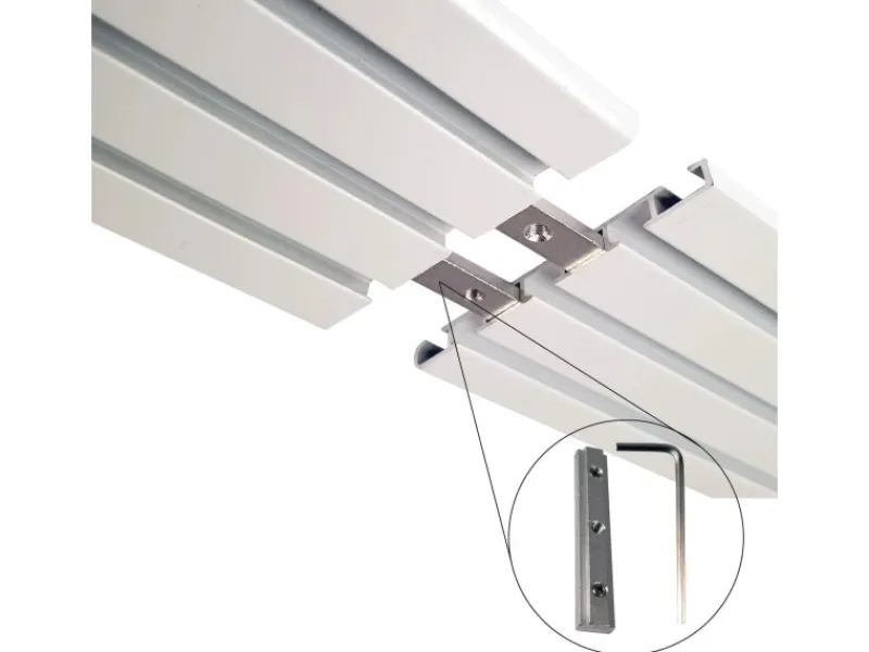 Bestlivings Vorhangschiene 360 cm Aluminium Weiß 3 Lauf / 3 x 120 cm