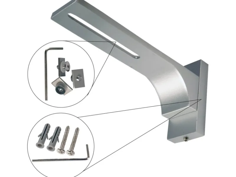 Bestlivings Wandträger für Aluminium Vorhangschiene Silber 3 bis 4 Lauf